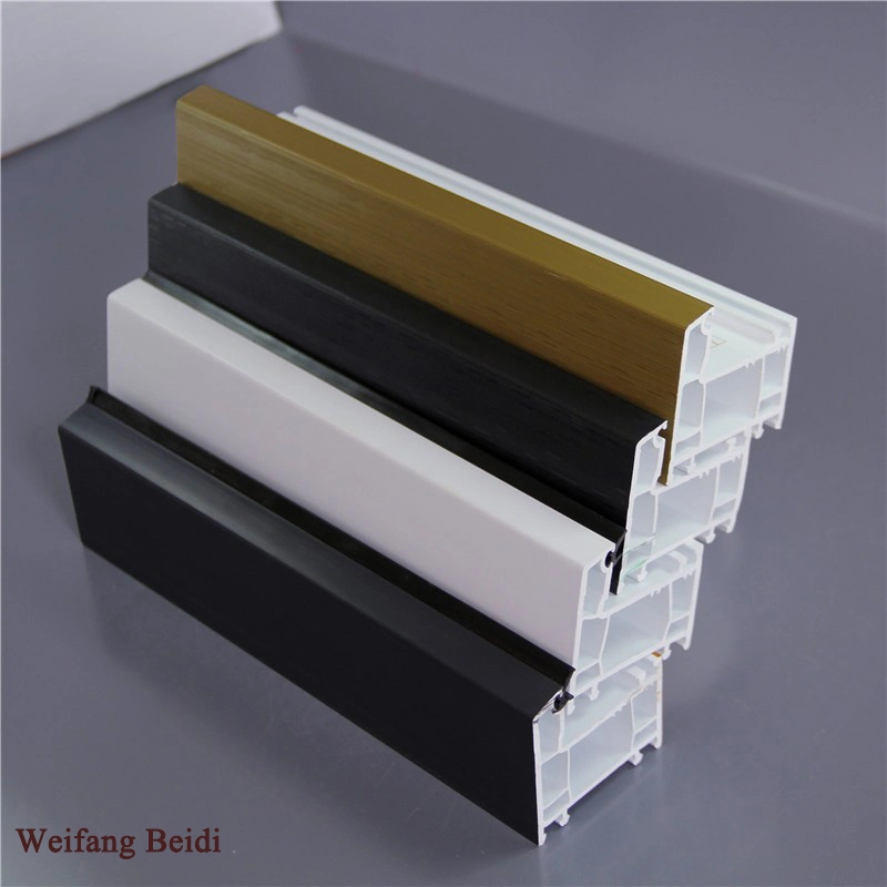 Color and White Co-Extrustion UPVC/PVC Plastic Profile/Plastic Frame Material with Lead Free, 60series Windows and Doors